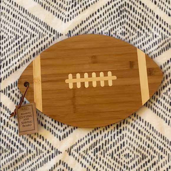 Football Cutting and Serving Board Bamboo Kitchen - Picture 2 of 6